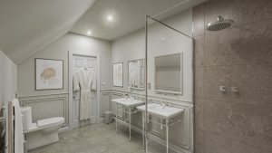 the stable suites bathroom, view from far side
